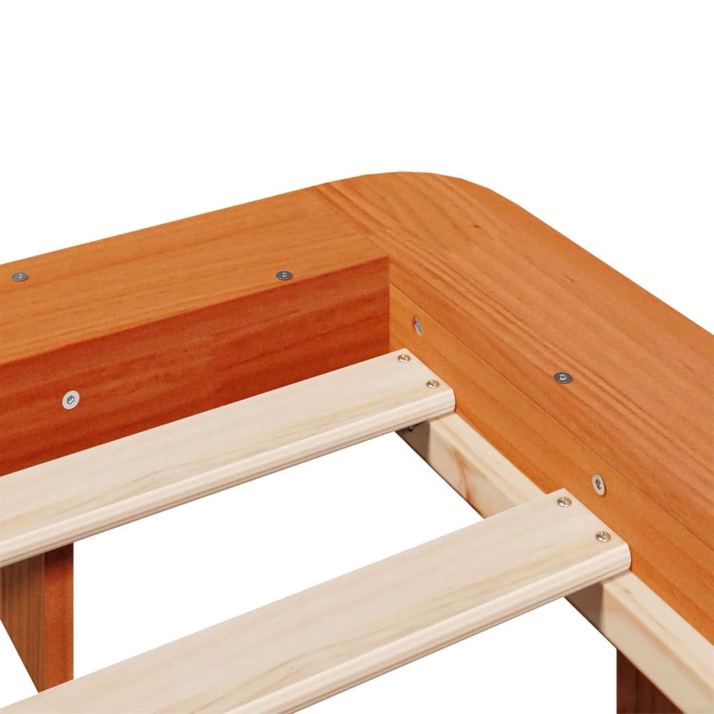 Letto senza Materasso Marrone Cera 135x190 cm in Legno di Pino | homemem39