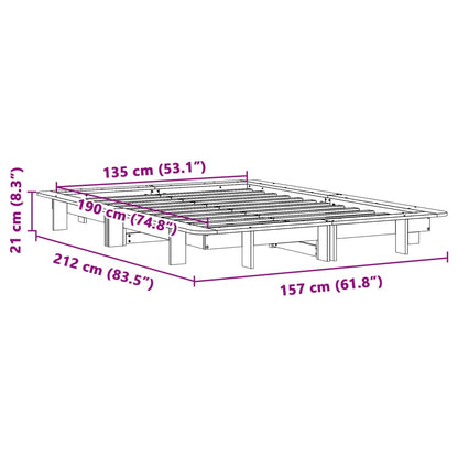 Letto senza Materasso Marrone Cera 135x190 cm in Legno di Pino | homemem39