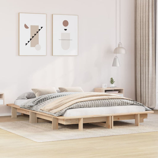 Letto senza Materasso 120x190 cm in Legno Massello di Pino - homemem39