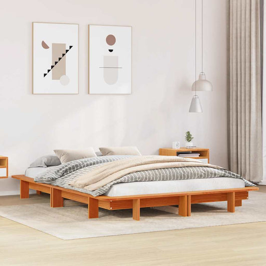 Letto senza Materasso Marrone Cera 120x190 cm in Legno di Pino | homemem39