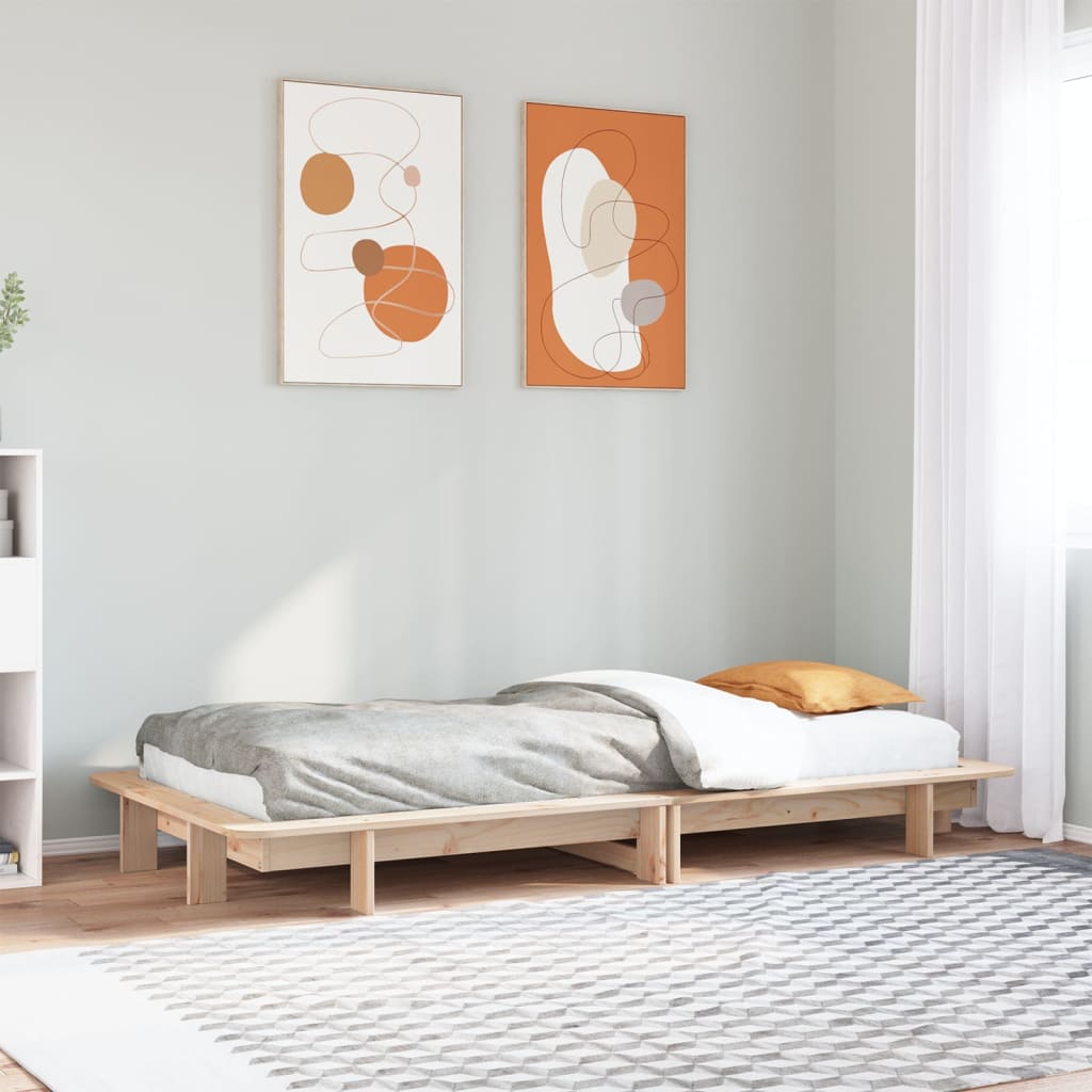 Letto senza Materasso 90x190 cm in Legno Massello di Pino - homemem39
