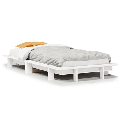 Letto senza Materasso Bianco 90x190 cm in Legno Massello Pino - homemem39