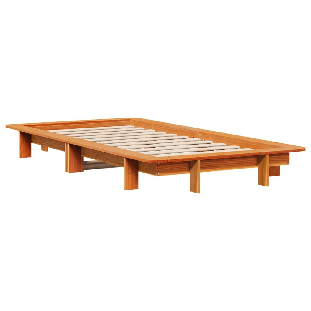 Letto senza Materasso Marrone Cera 90x190 cm in Legno di Pino - homemem39