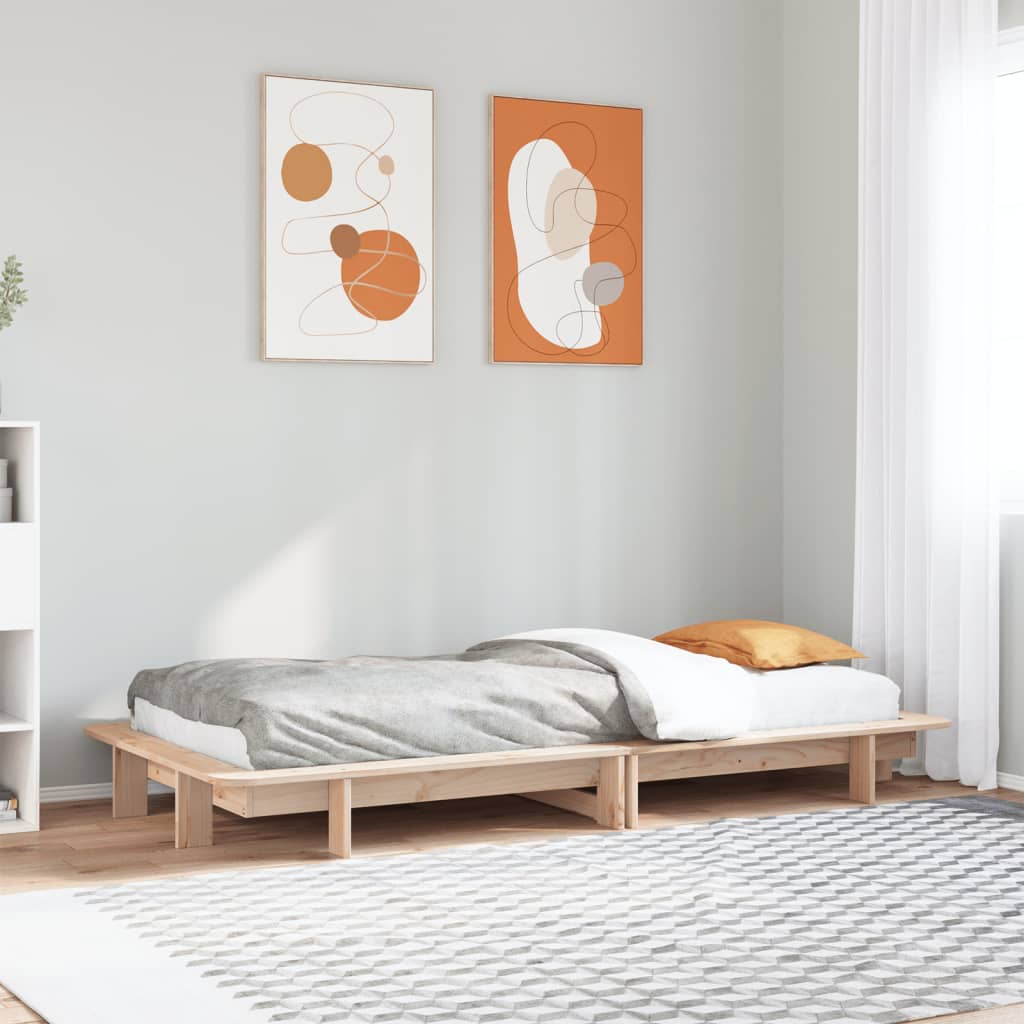 Letto senza Materasso 75x190 cm in Legno Massello Pino - homemem39