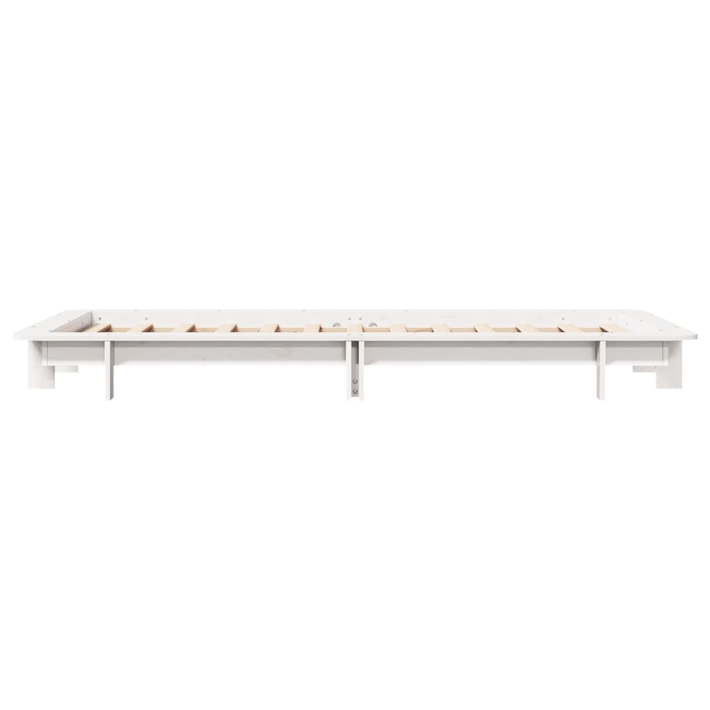 Letto senza Materasso Bianco 75x190 in Legno Massello di Pino | homemem39