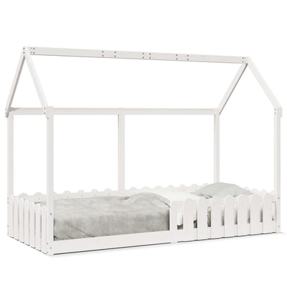 Giroletto Casetta Bambini Bianco 90x200 cm Legno Massello Pino | homemem39