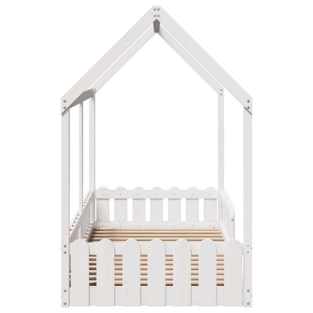 Giroletto Casetta Bambini Bianco 90x200 cm Legno Massello Pino | homemem39