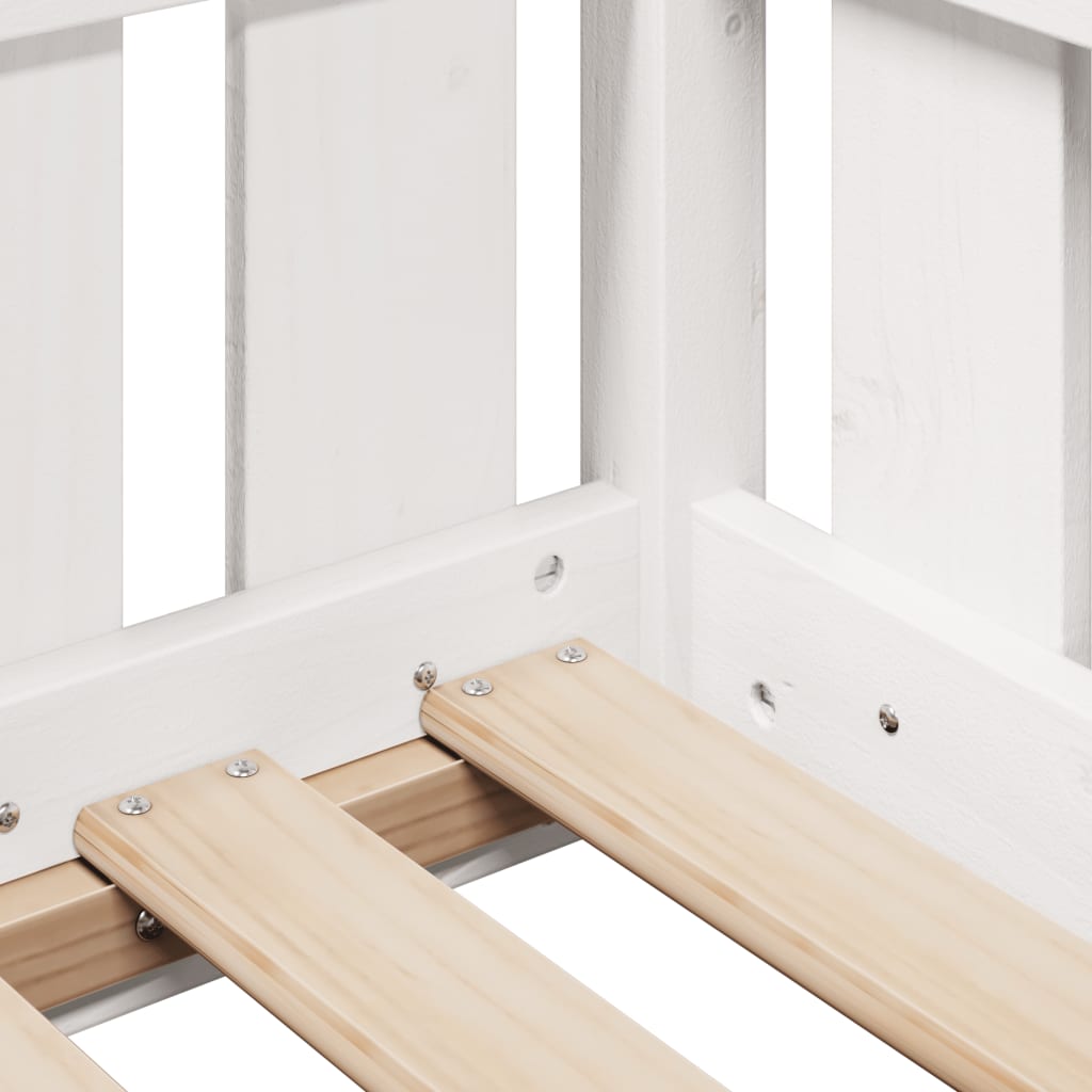 Giroletto Casetta Bambini Bianco 90x200 cm Legno Massello Pino | homemem39