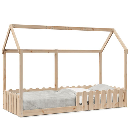 Giroletto Casetta per Bambini 80x200 cm Legno Massello di Pino - homemem39