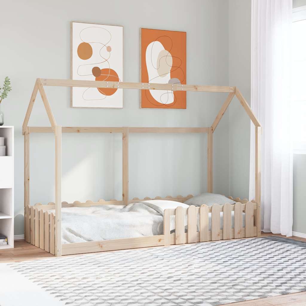 Giroletto Casetta per Bambini 80x200 cm Legno Massello di Pino | homemem39