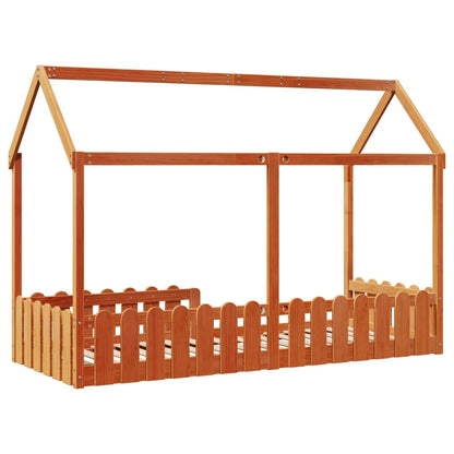 Giroletto Casetta Bambini Marrone Cera 80x200 cm Massello Pino | homemem39