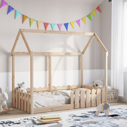Giroletto Casetta per Bambini 80x160 cm Legno Massello di Pino - homemem39
