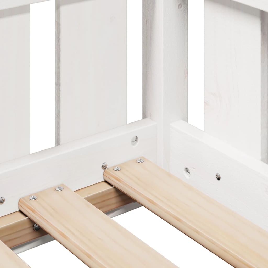 Giroletto Casetta Bambini Bianco 80x160 cm Legno Massello Pino - homemem39