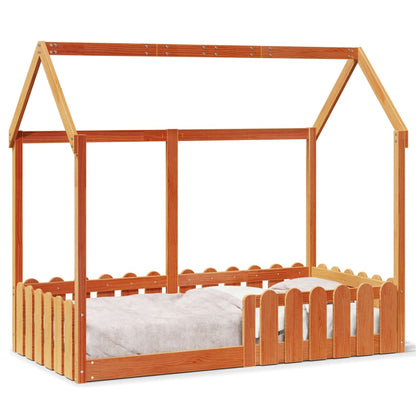 Giroletto Casetta Bambini Marrone Cera 80x160 cm Massello Pino | homemem39