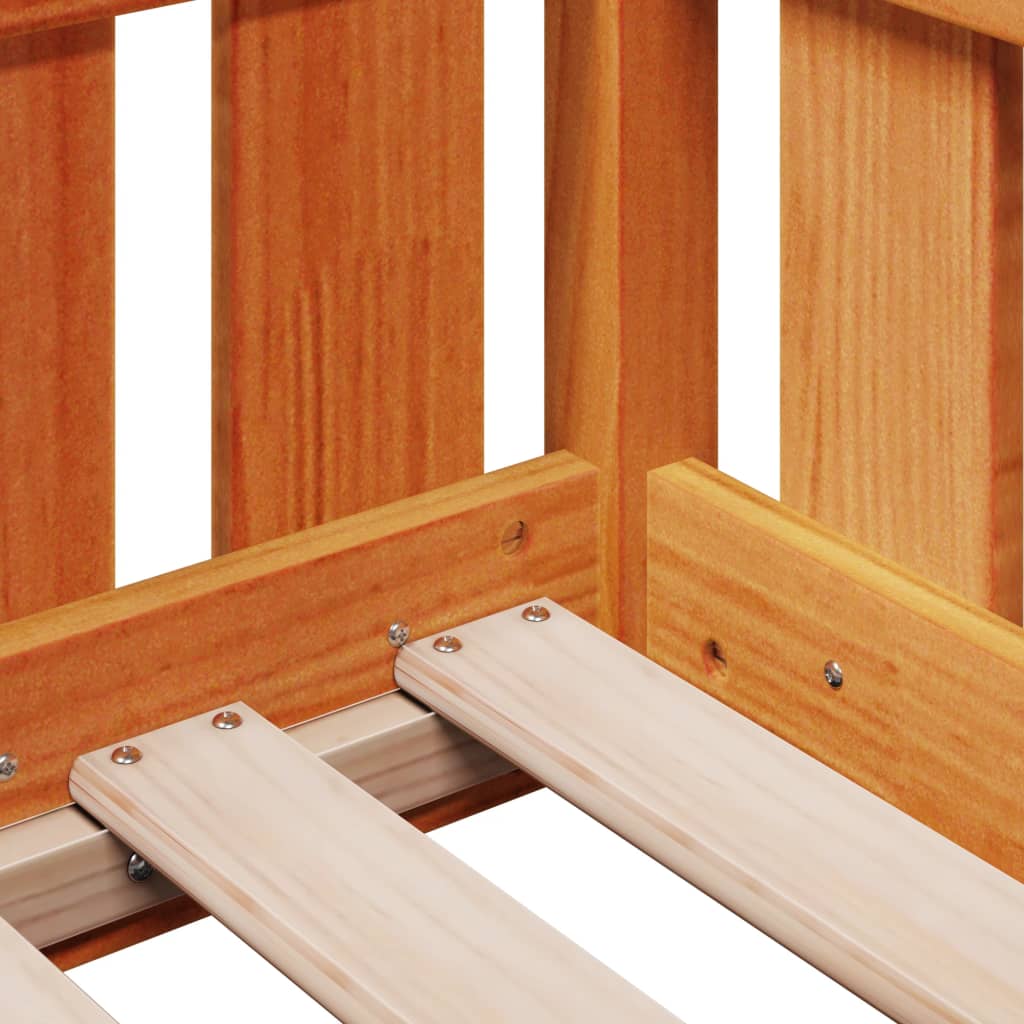 Giroletto Casetta Bambini Marrone Cera 80x160 cm Massello Pino - homemem39