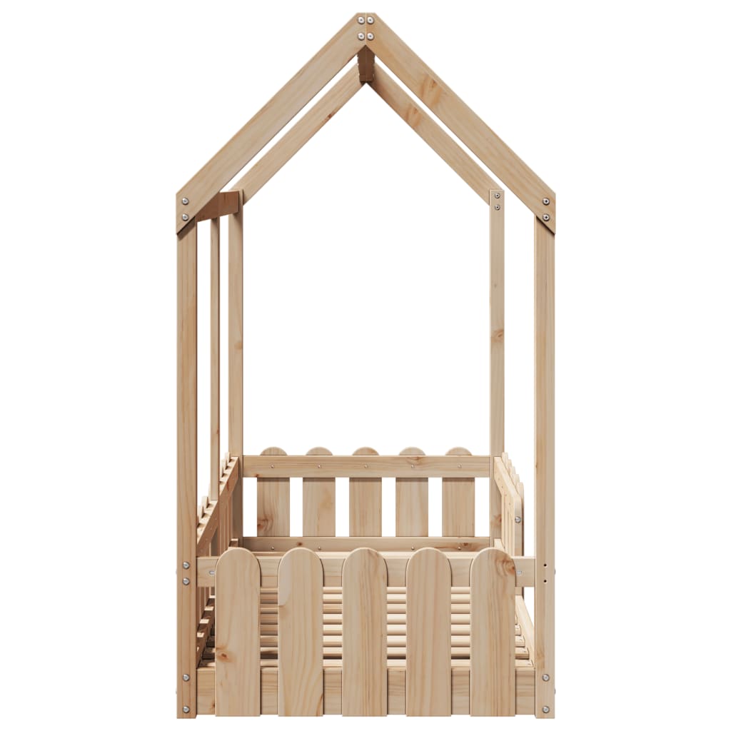 Giroletto Casetta per Bambini 70x140 cm Legno Massello di Pino - homemem39