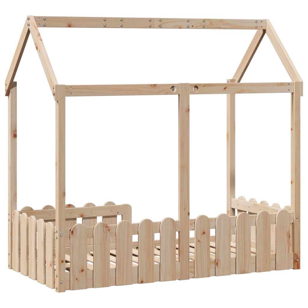 Giroletto Casetta per Bambini 70x140 cm Legno Massello di Pino - homemem39