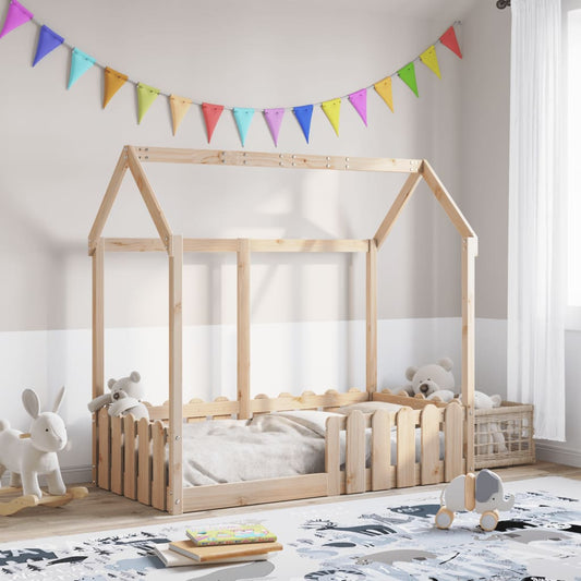 Giroletto Casetta per Bambini 70x140 cm Legno Massello di Pino - homemem39