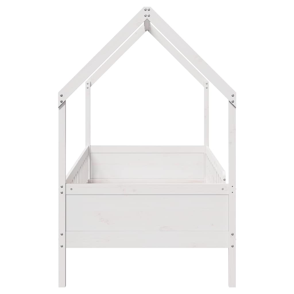 Giroletto Casetta Bambini Bianco 90x200 cm Legno Massello Pino | homemem39