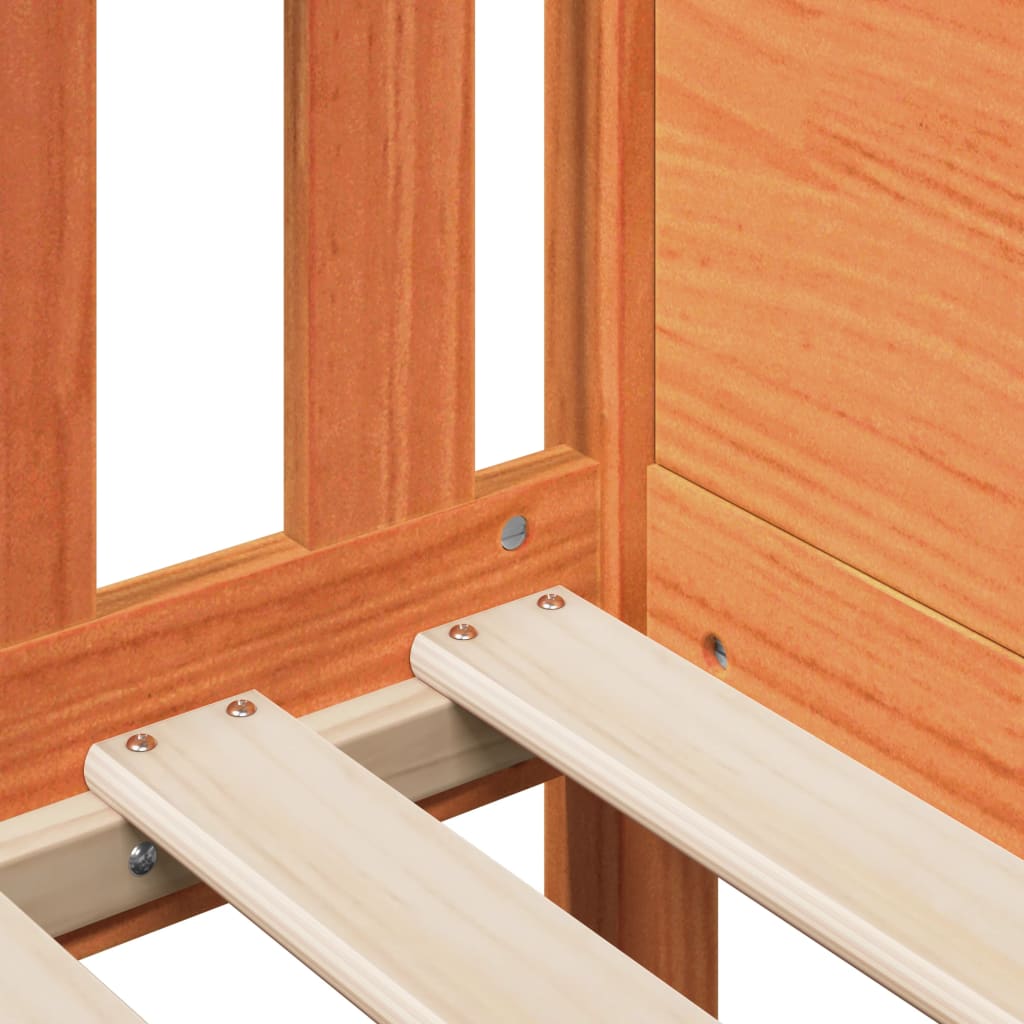 Giroletto Casetta Bambini Marrone Cera 80x200 cm Massello Pino - homemem39