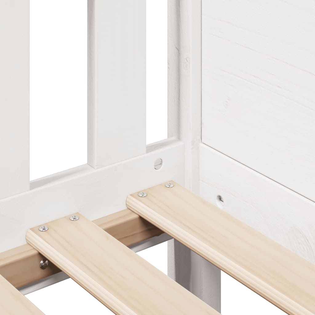 Giroletto Casetta Bambini Bianco 90x190 cm Legno Massello Pino | homemem39