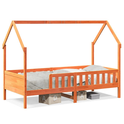 Giroletto Casetta Bambini Marrone Cera 90x190 cm Massello Pino - homemem39