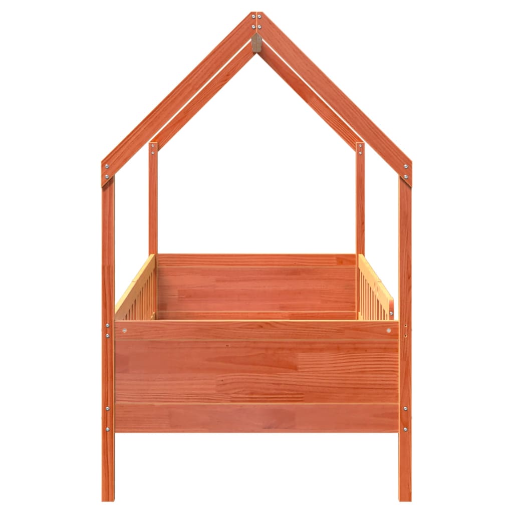 Giroletto Casetta Bambini Marrone Cera 90x190 cm Massello Pino | homemem39