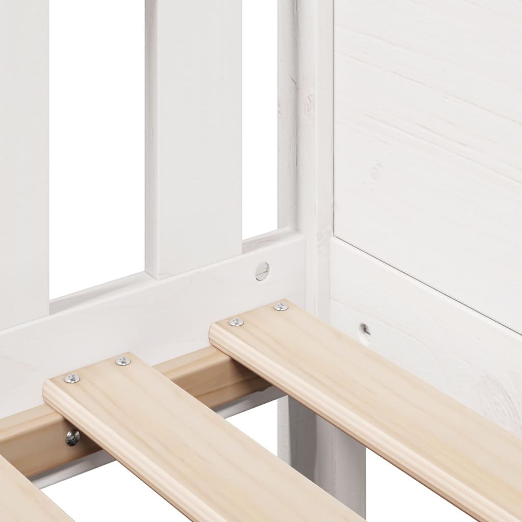 Giroletto Casetta Bambini Bianco 80x160 cm Legno Massello Pino | homemem39