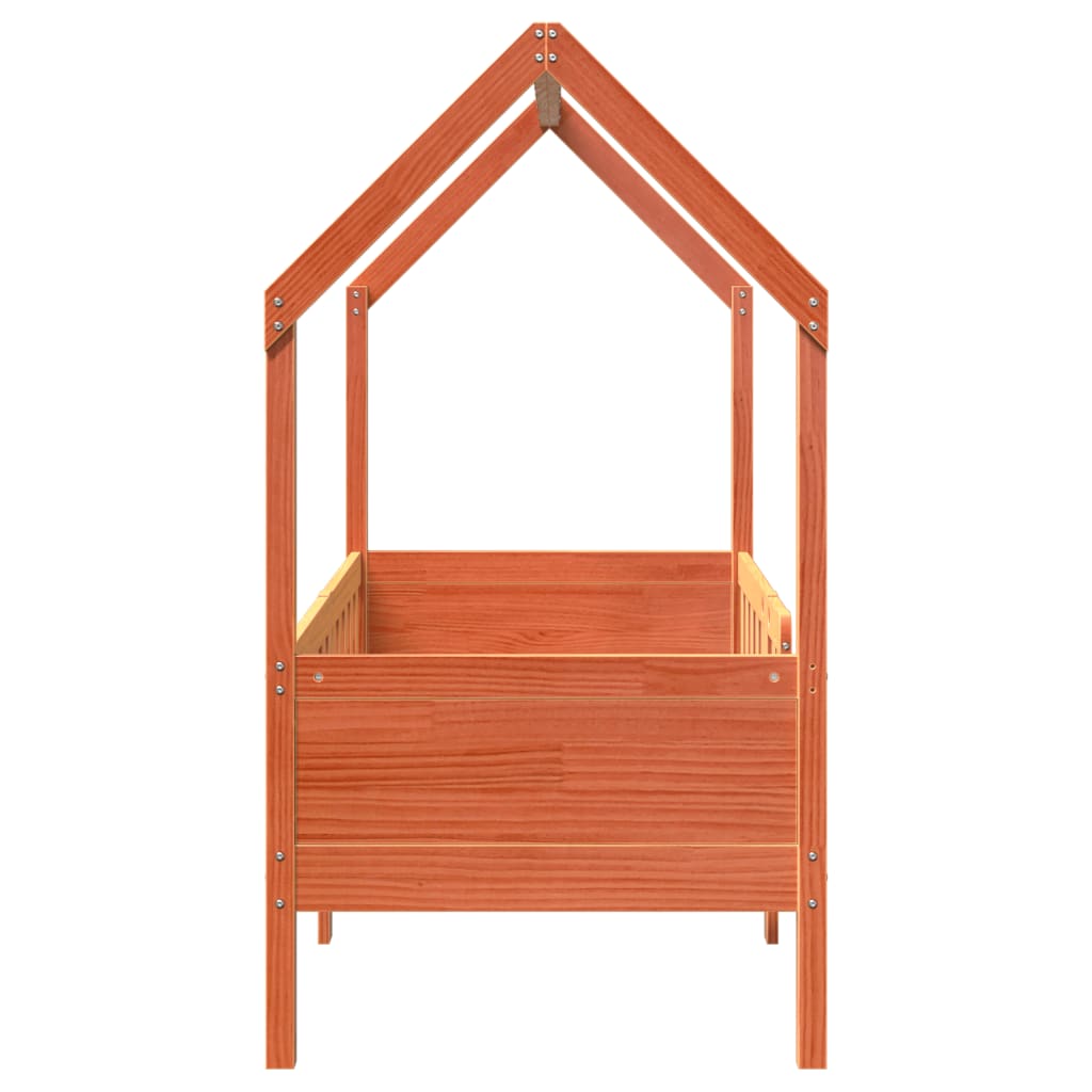 Giroletto Casetta Bambini Marrone Cera 80x160 cm Massello Pino | homemem39