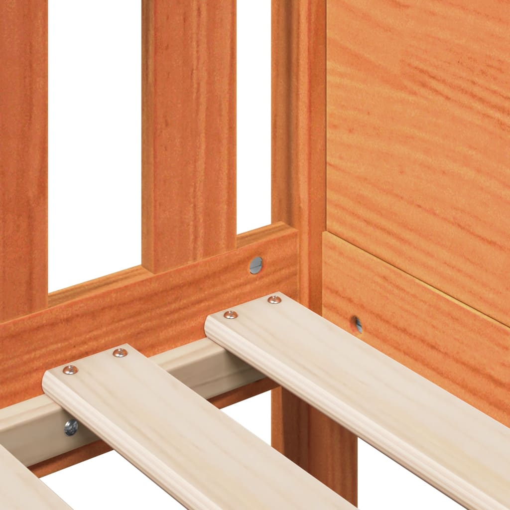 Giroletto Casetta Bambini Marrone Cera 80x160 cm Massello Pino | homemem39