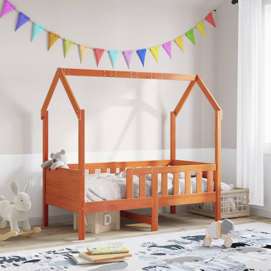 Giroletto Casetta Bambini Marrone Cera 80x160 cm Massello Pino | homemem39