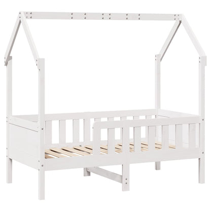 Giroletto Casetta Bambini Bianco 70x140 cm Legno Massello Pino | homemem39