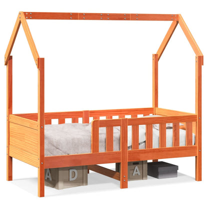 Giroletto Casetta Bambini Marrone Cera 70x140 cm Massello Pino | homemem39