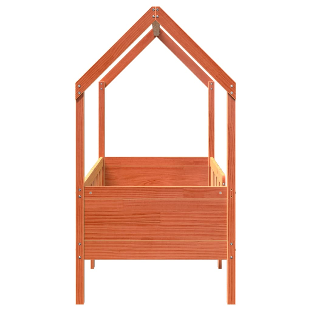 Giroletto Casetta Bambini Marrone Cera 70x140 cm Massello Pino | homemem39