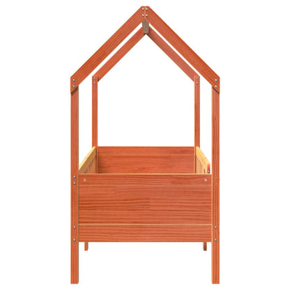 Giroletto Casetta Bambini Marrone Cera 70x140 cm Massello Pino | homemem39
