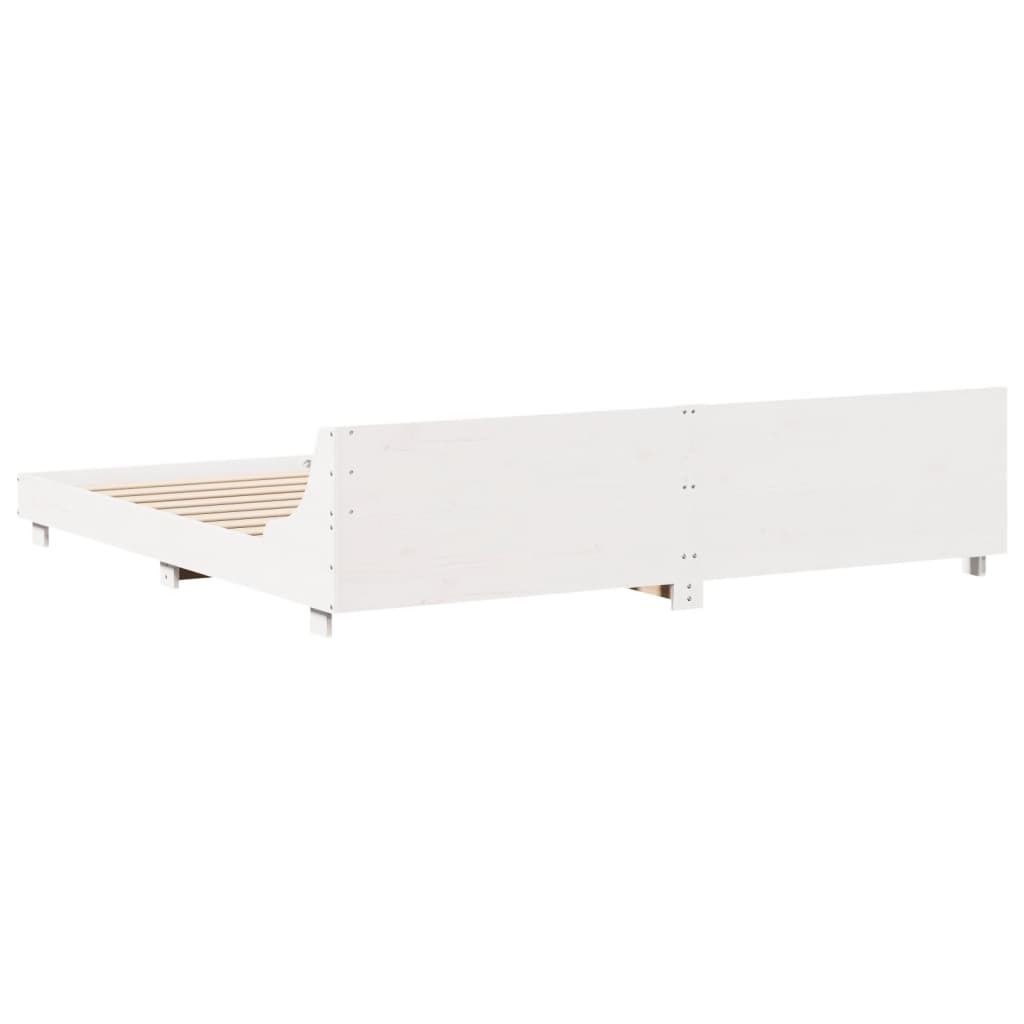 Letto senza Materasso Bianco 180x200 cm Legno Massello di Pino - homemem39