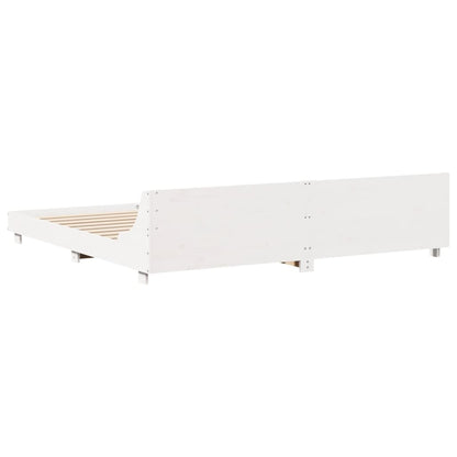 Letto senza Materasso Bianco 180x200 cm Legno Massello di Pino - homemem39