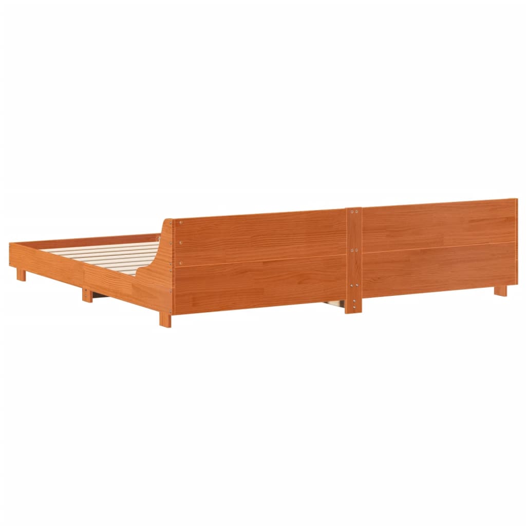 Letto senza Materasso Marrone Cera 180x200 cm in Legno di Pino - homemem39