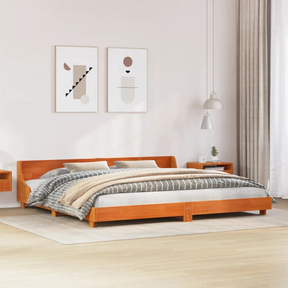 Letto senza Materasso Marrone Cera 180x200 cm in Legno di Pino - homemem39