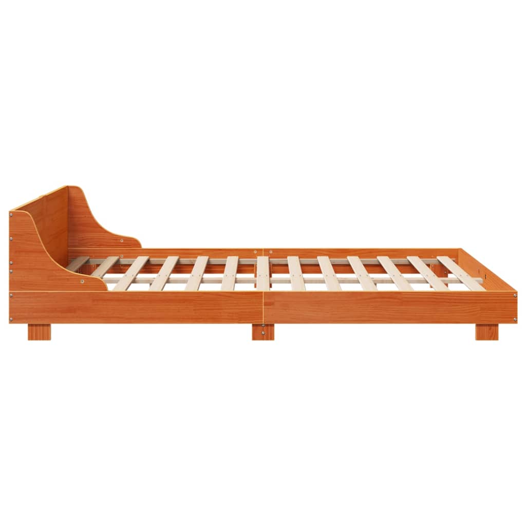 Letto senza Materasso Marrone Cera 160x200 cm in Legno di Pino - homemem39