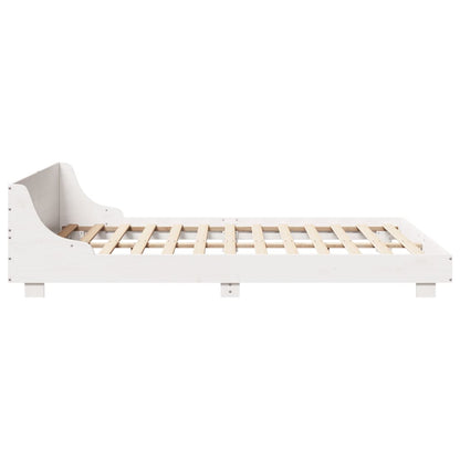 Letto senza Materasso Bianco 140x200 cm Legno Massello di Pino | homemem39