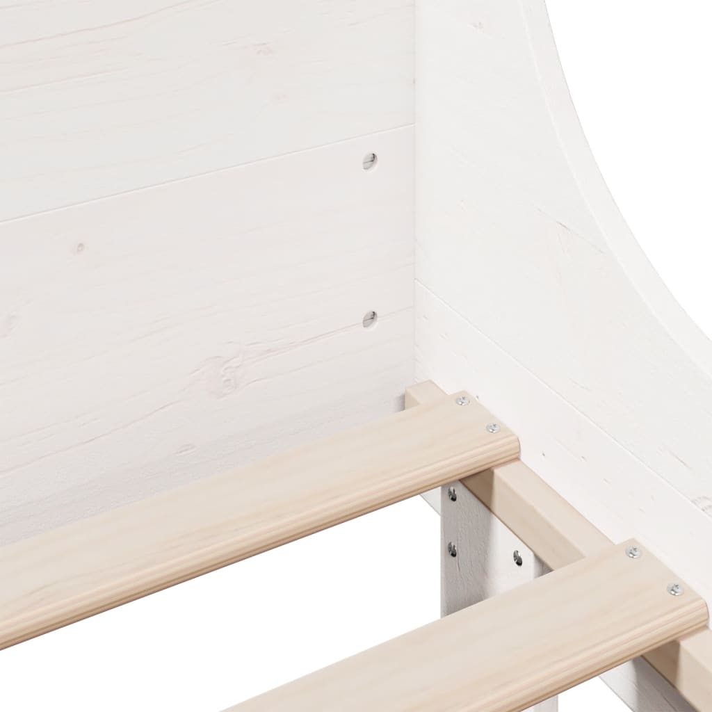 Letto senza Materasso Bianco 140x200 cm Legno Massello di Pino | homemem39
