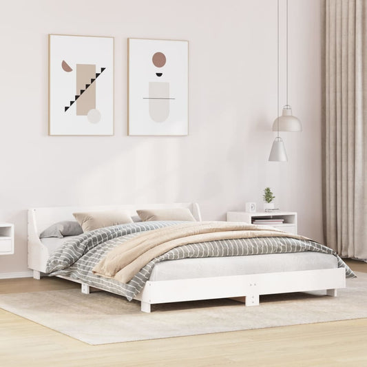 Letto senza Materasso Bianco 140x200 cm Legno Massello di Pino | homemem39