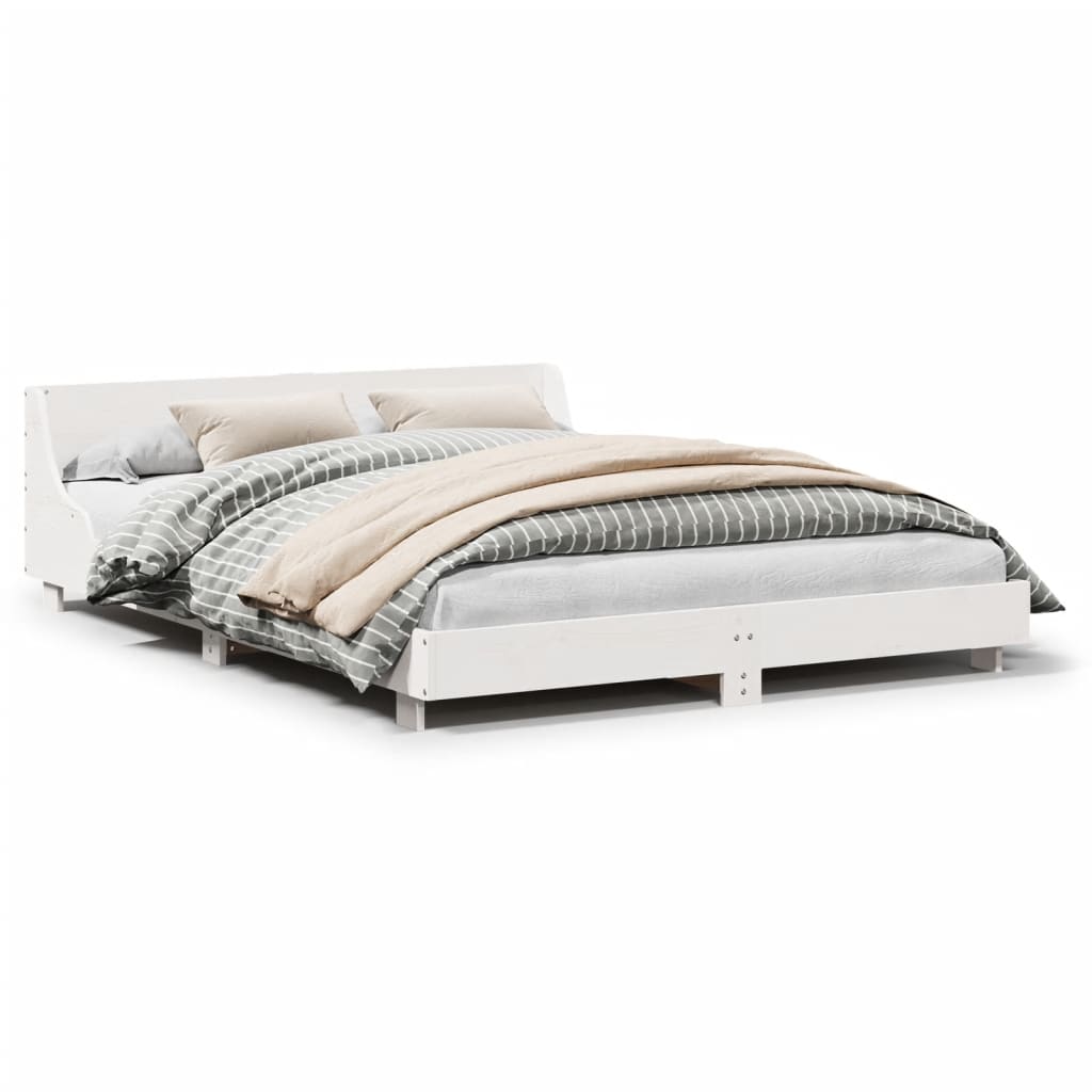 Letto senza Materasso Bianco 120x200 cm Legno Massello di Pino | homemem39