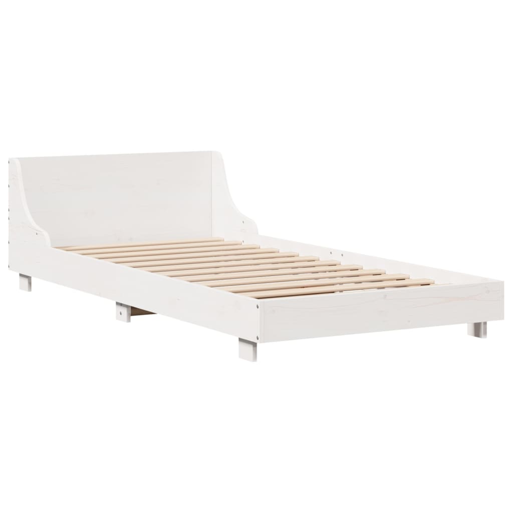 Giroletto senza Materasso Bianco 100x200 cm Legno Massello Pino | homemem39