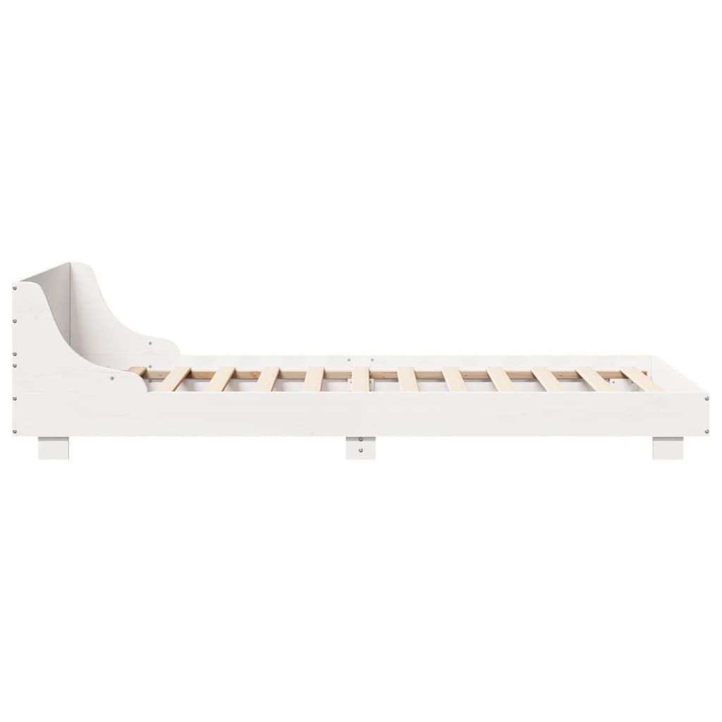 Giroletto senza Materasso Bianco 100x200 cm Legno Massello Pino | homemem39