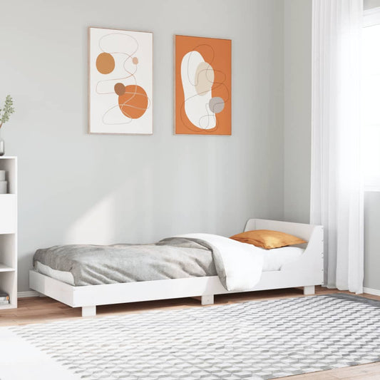 Giroletto senza Materasso Bianco 100x200 cm Legno Massello Pino | homemem39