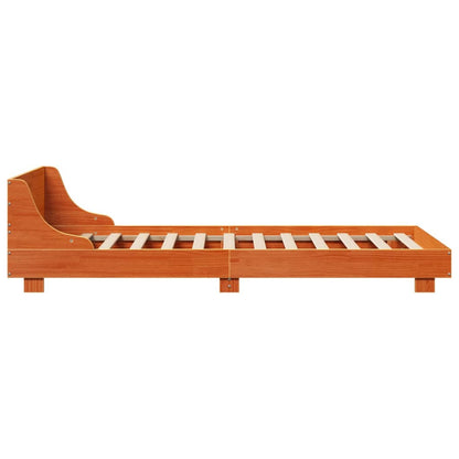 Letto senza Materasso Marrone Cera 100x200 cm in Legno di Pino | homemem39