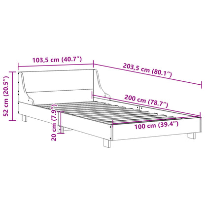 Letto senza Materasso Marrone Cera 100x200 cm in Legno di Pino | homemem39