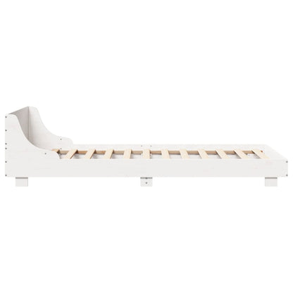 Letto senza Materasso Bianco 90x200 cm Legno Massello di Pino - homemem39